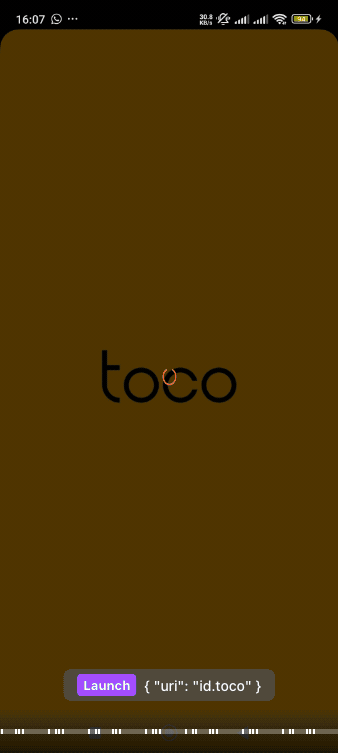 TOCO Android: launch, location permission, and onboarding. An excerpt from the supplied execution report.